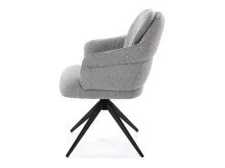 Silla giratoria de tela gris Lana con base de 4 radios