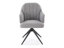Silla giratoria de tela gris Lana con base de 4 radios