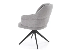 Silla giratoria de tela gris Lana con base de 4 radios