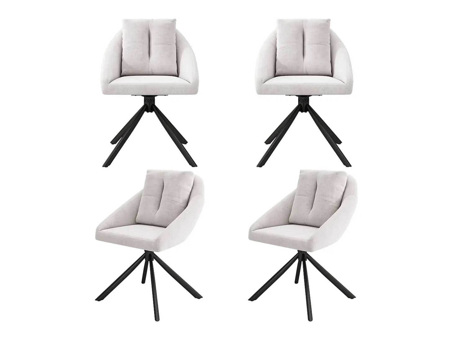 Silla giratoria de terciopelo beige, diseño moderno y cómodo, estructura de metal (72,39 x 62,23 x 49,53 cm)