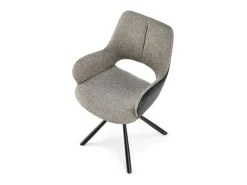 Silla giratoria Kasper de tela y piel ecológica