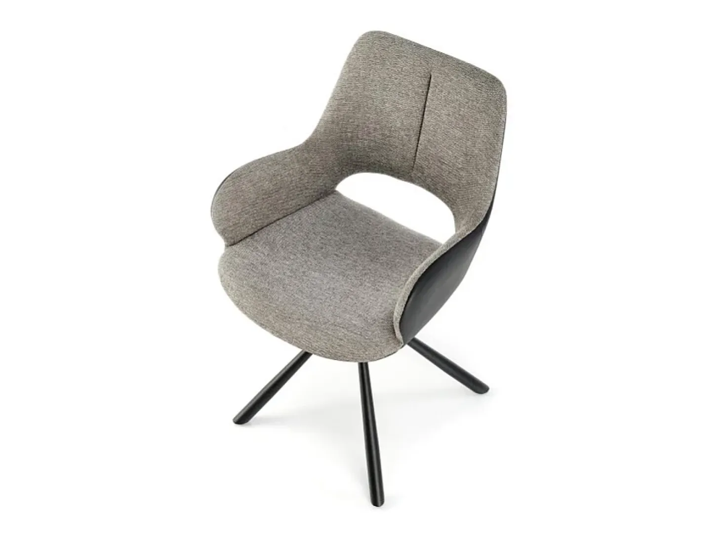 Silla giratoria Kasper de tela y piel ecológica