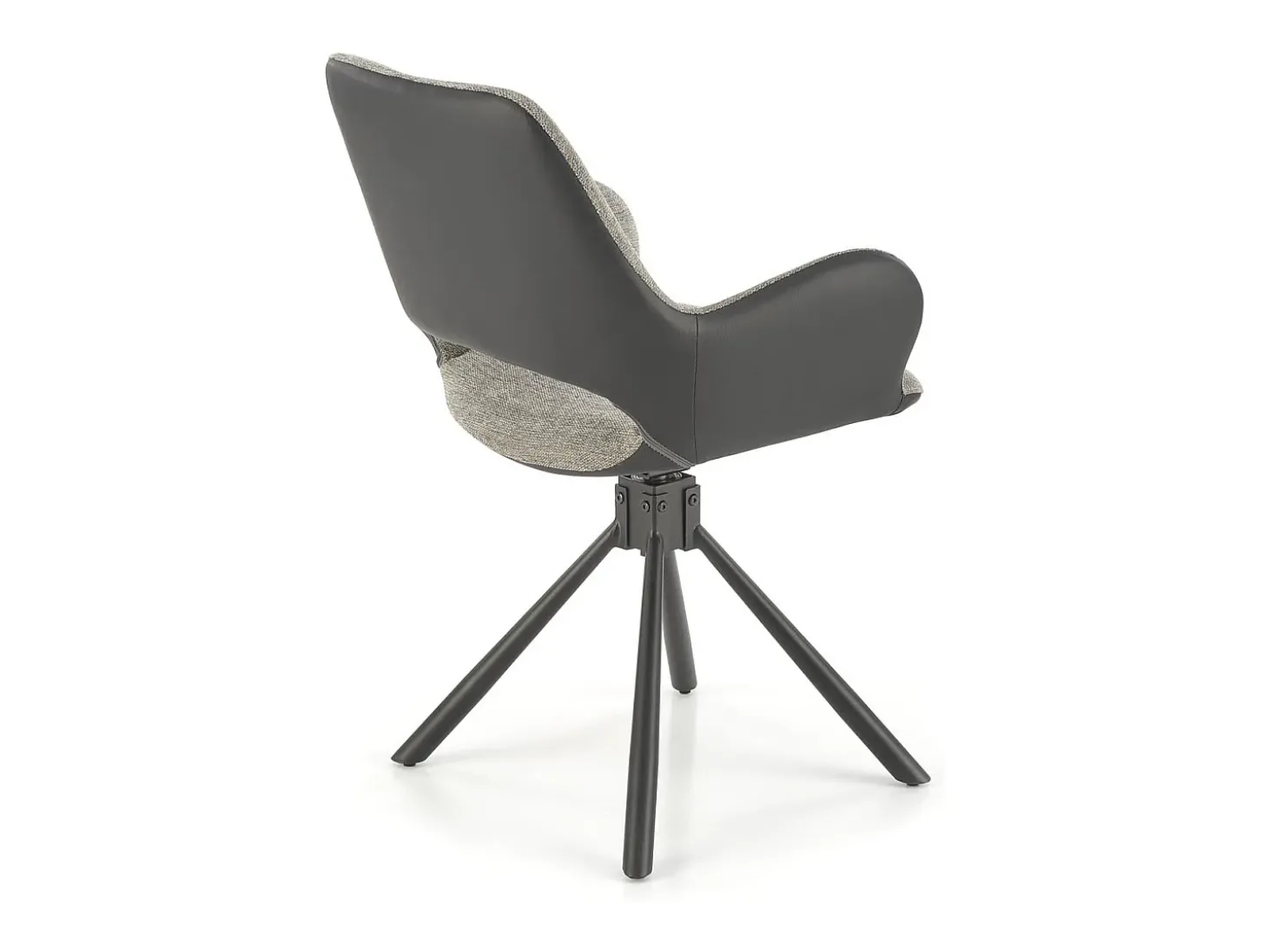 Silla giratoria Kasper de tela y piel ecológica