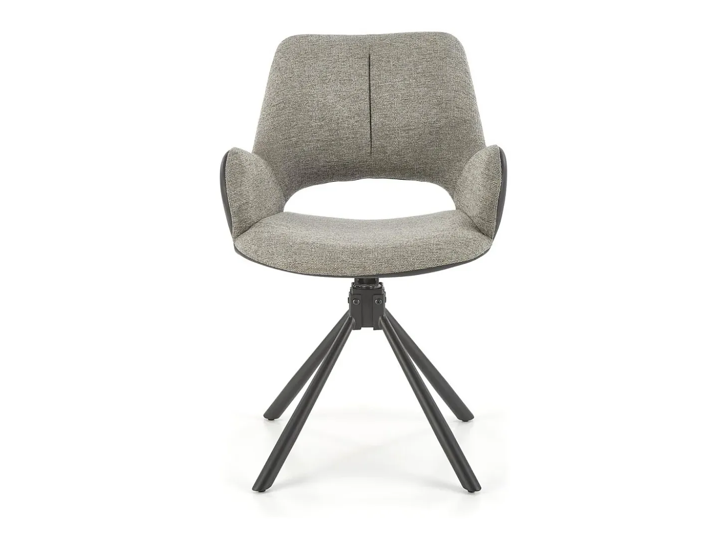 Silla giratoria Kasper de tela y piel ecológica