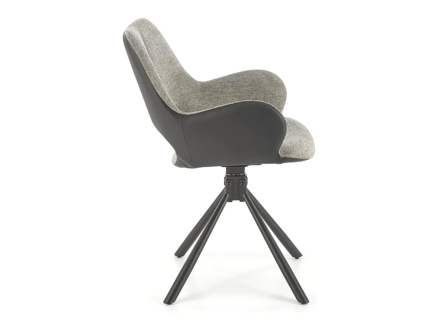 Silla giratoria Kasper de tela y piel ecológica
