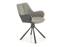 Silla giratoria Kasper de tela y piel ecológica