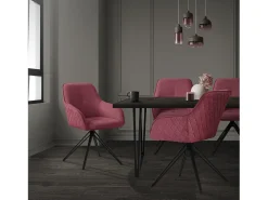 Silla giratoria Silla de comedor Sillón 360 grados giratorio Silla de salón Rosa