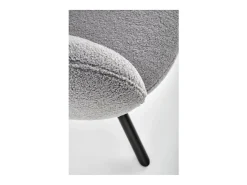 Silla giratoria Stuart de tela gris de diseño boulé con reposabrazos