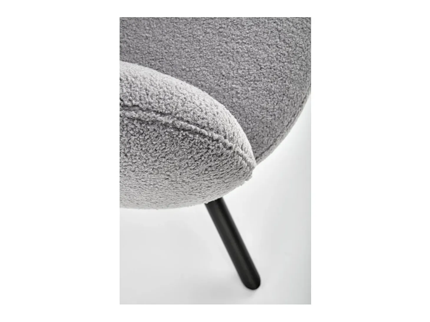 Silla giratoria Stuart de tela gris de diseño boulé con reposabrazos