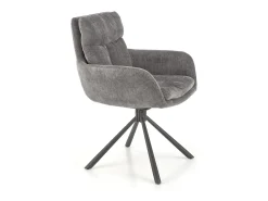 Silla giratoria tapizada de diseño en tejido gris Edge