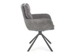 Silla giratoria tapizada de diseño en tejido gris Edge