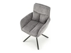 Silla giratoria tapizada de diseño en tejido gris Edge