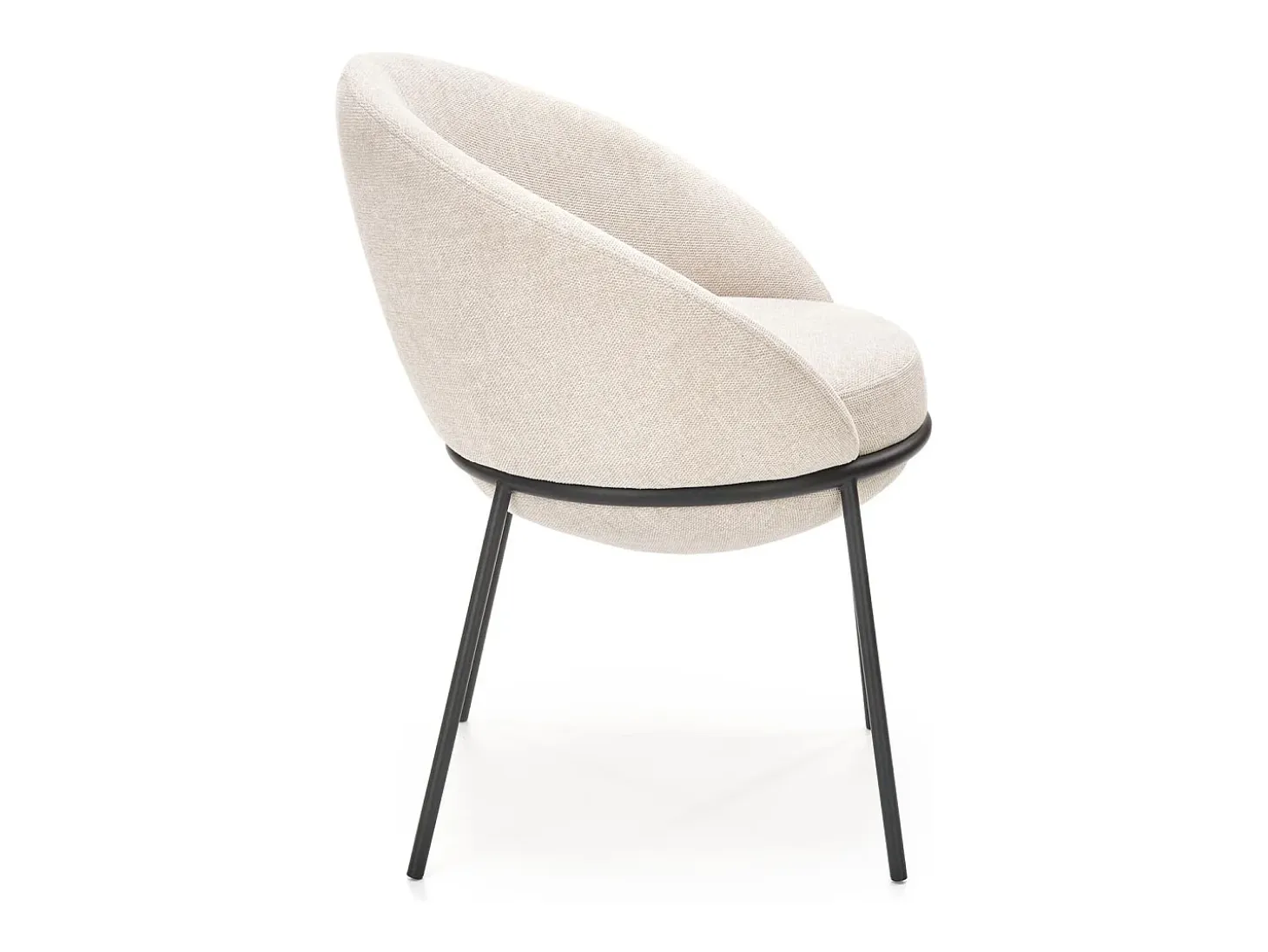 Silla GROIX de tela beige con estructura de metal