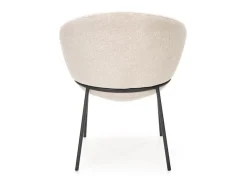 Silla GROIX de tela beige con estructura de metal