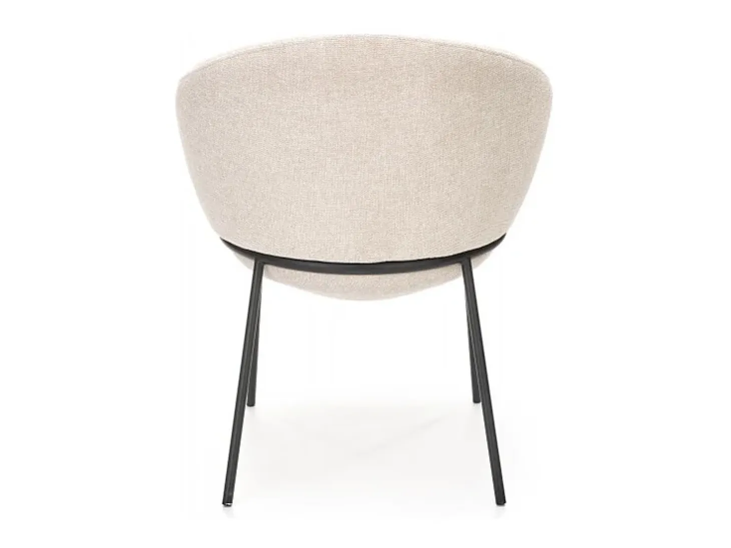 Silla GROIX de tela beige con estructura de metal