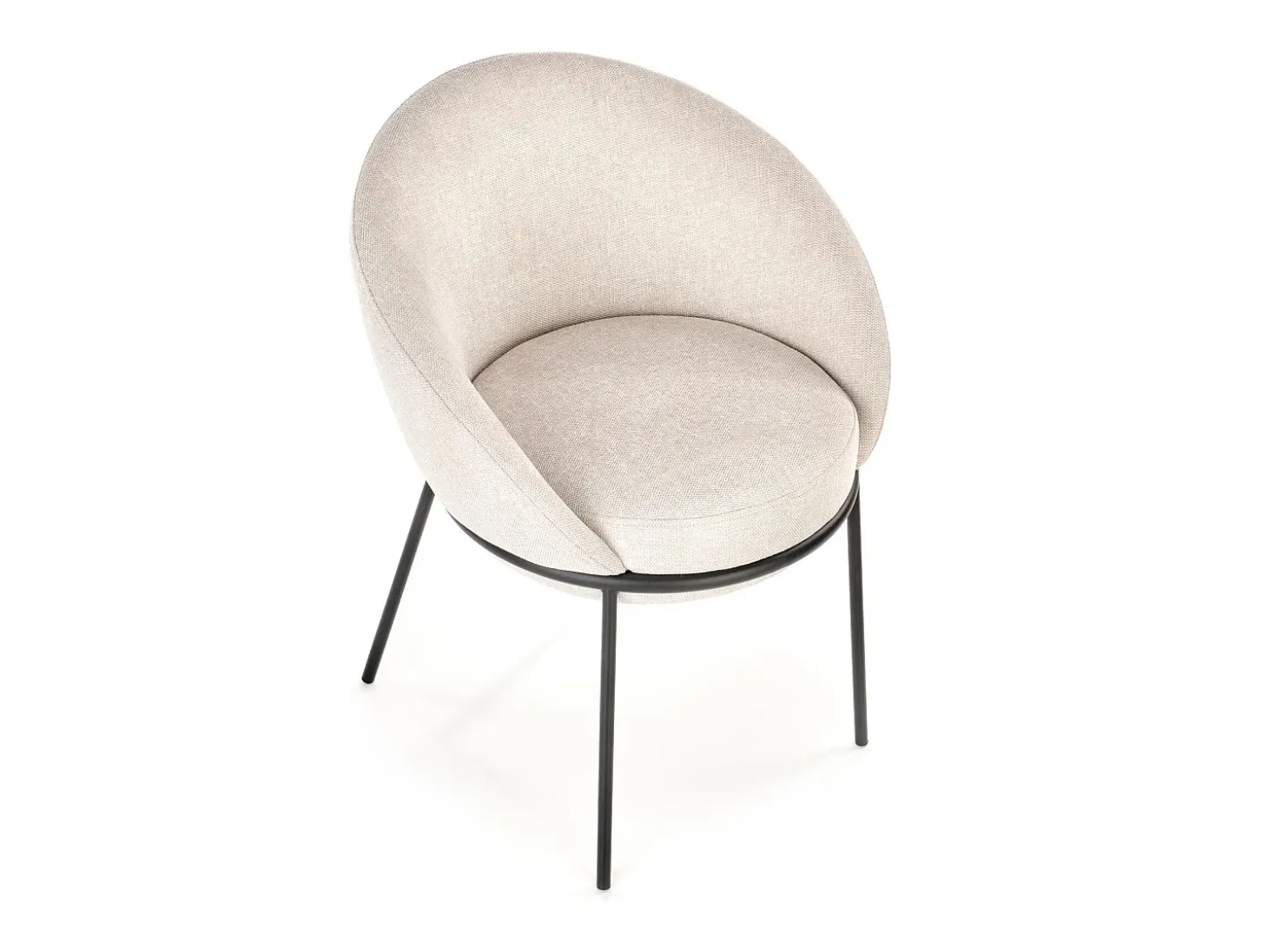 Silla GROIX de tela beige con estructura de metal