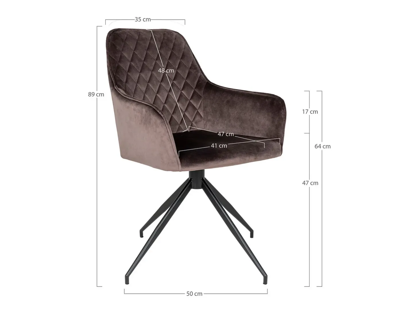 Silla Harbo, Marrón, 62x56x89 cm, Kendra Home