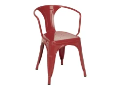 Silla industrial con reposabrazos de acero brillante Kuista-Gris oscuro