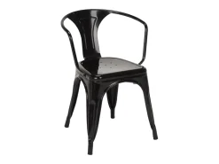 Silla industrial con reposabrazos de acero brillante Kuista-Rojo