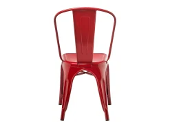 Silla industrial de acero brillante Kontoir, negra-Rojo