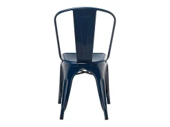 Silla industrial de acero brillante Kontoir, negra-Azul noche