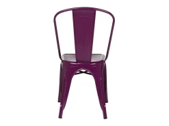 Silla industrial de acero brillante Kontoir, negra-Violeta