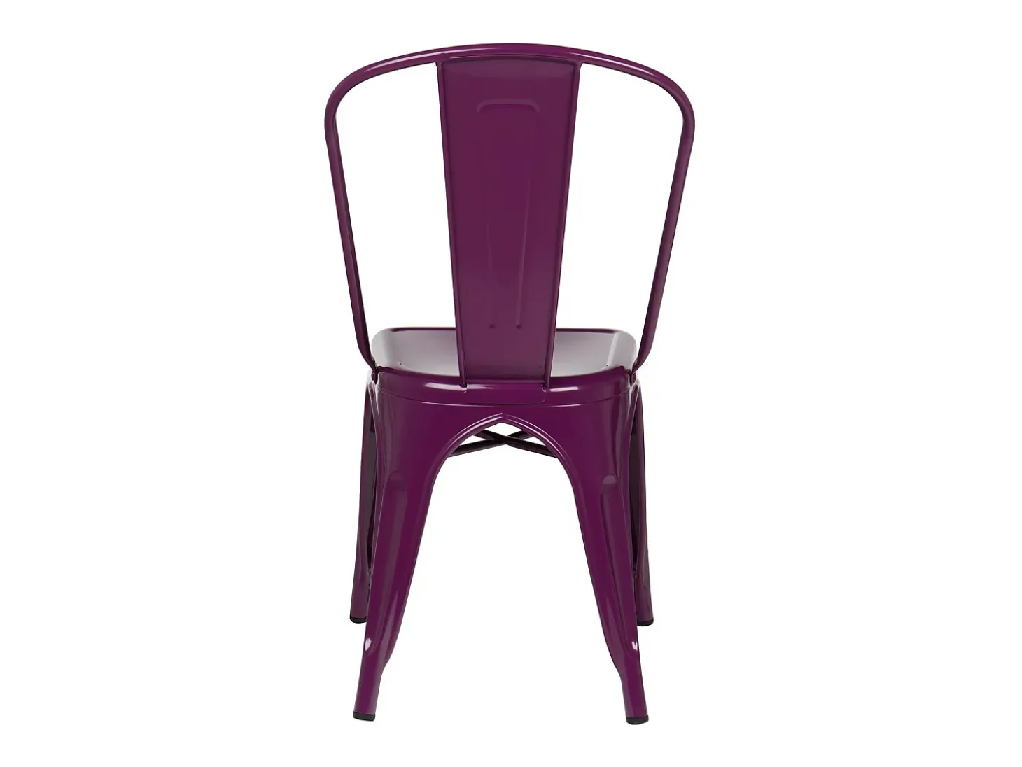 Silla industrial de acero brillante Kontoir, negra-Violeta