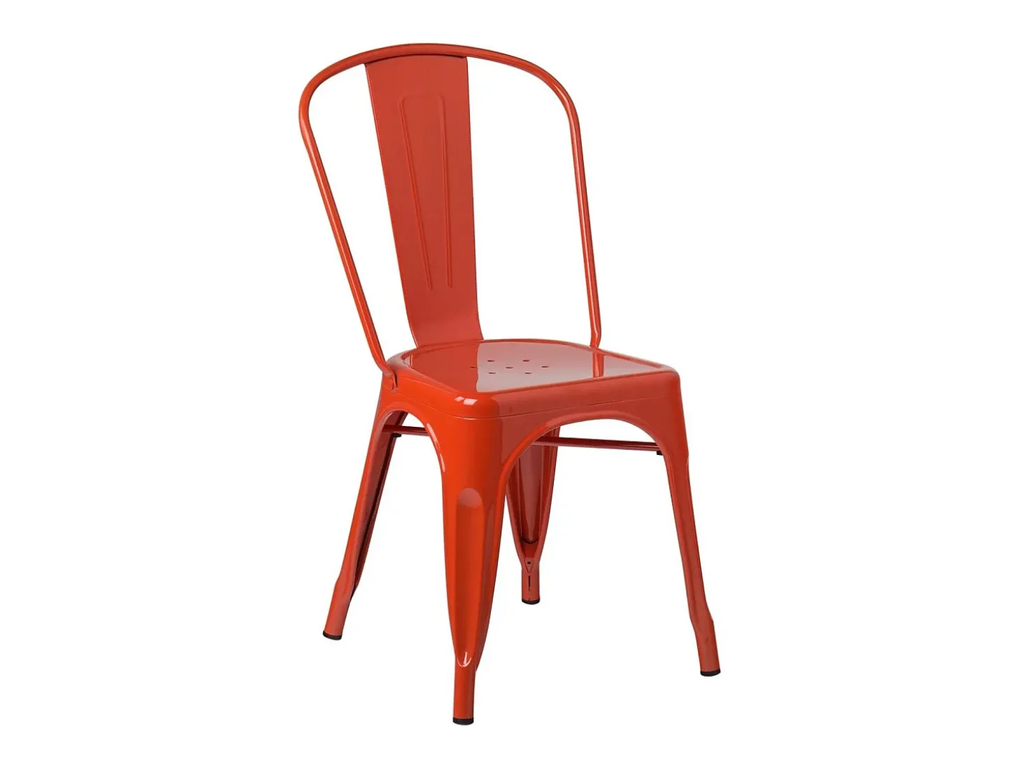 Silla industrial de acero brillante Kontoir, negra-Violeta