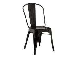 Silla industrial de acero brillante Kontoir, negra-Violeta