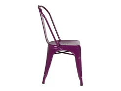 Silla industrial de acero brillante Kontoir, negra-Violeta