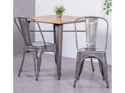 Silla industrial en acero metalizado - Bistro - Metálico