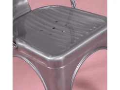 Silla industrial en acero metalizado - Bistro - Metálico