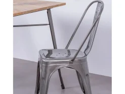 Silla industrial en acero metalizado - Bistro - Metálico