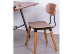 Silla industrial en madera de nogal - Copine - Nogal