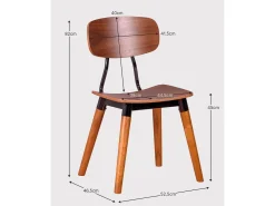 Silla industrial en madera de nogal - Copine - Nogal