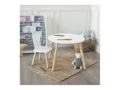 Silla infantil madera gris-blanco 50.5x27.8x28cm