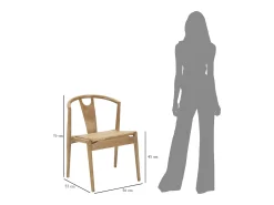 Silla japonesa -B- Juego de 2 piezas 56 x 53 x 76 cm