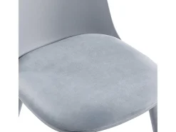 Silla Kalipo con cojín de asiento de terciopelo - Comodidad y modernidad-Color Gris claro