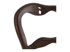 Silla Kaly de madera maciza de caoba y tela beige