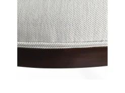 Silla Kaly de madera maciza de caoba y tela beige