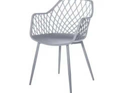 Silla Karlo de polipropileno con reposabrazos.-Color Blanco