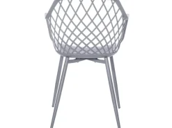 Silla Karlo de polipropileno con reposabrazos.-Color Blanco