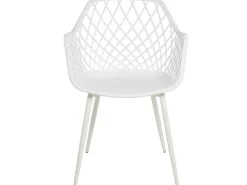 Silla Karlo de polipropileno con reposabrazos.-Color Blanco