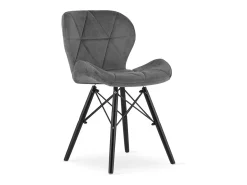 Silla LAGO de terciopelo - Patas grises/negras x 1