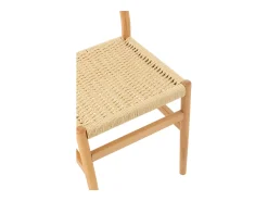Silla LAP de madera de haya y cuerda natural – Auténtica artesanía-Color ribete verde crudo