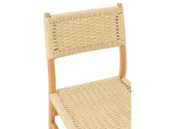 Silla LAP de madera de haya y cuerda natural – Auténtica artesanía-Color ribete verde crudo