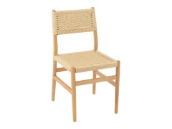 Silla LAP de madera de haya y cuerda natural – Auténtica artesanía-Color ribete verde crudo