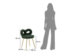 Silla Lazo 2, Verde, 40x40x67 cm, Kendra Home