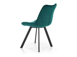 Silla Liberty de diseño en terciopelo turquesa con patas de metal negro
