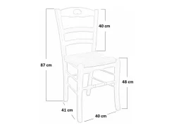 Silla Loris de madera con asiento de paja cruda para pintar